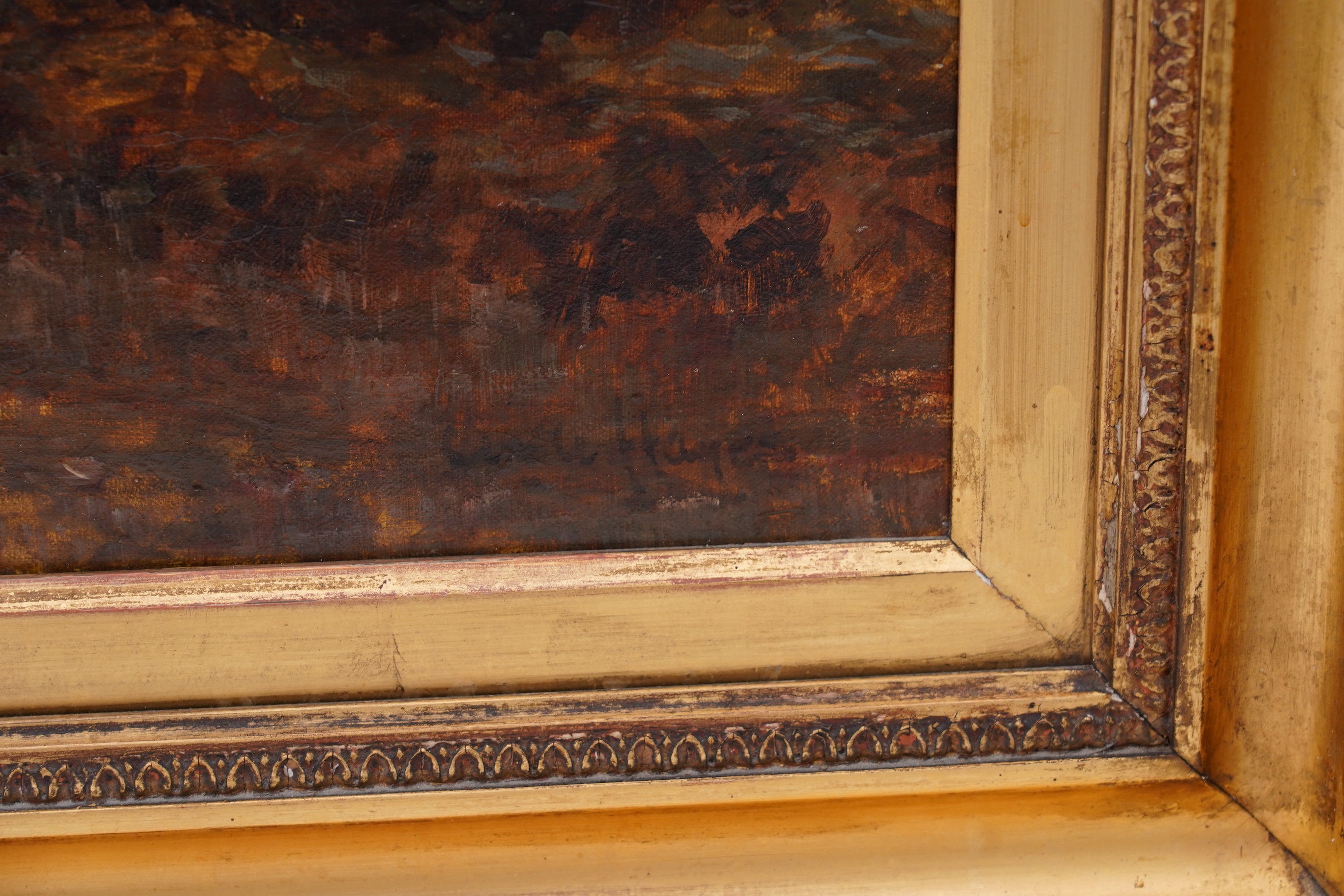 Claude Hayes, (1852-1922), Normandy Landscape with Shepherd and Sheep